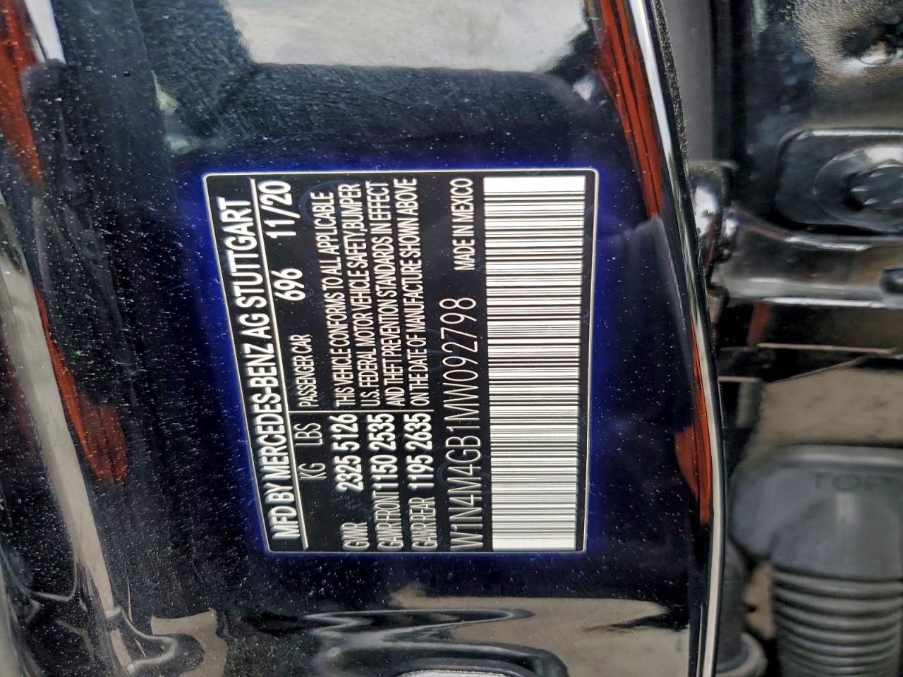 2021 Mercedes-Benz Glb 250 VIN: W1N4M4GB1MW092798 Lot: 94730705