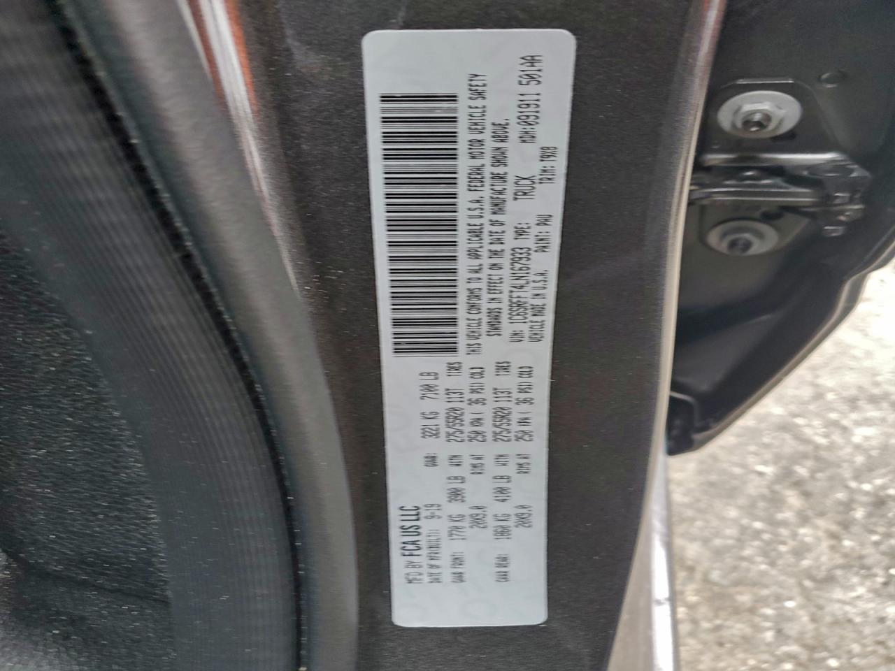 2020 Ram 1500 Big Horn/Lone Star VIN: 1C6SRFFT4LN167933 Lot: 94599705