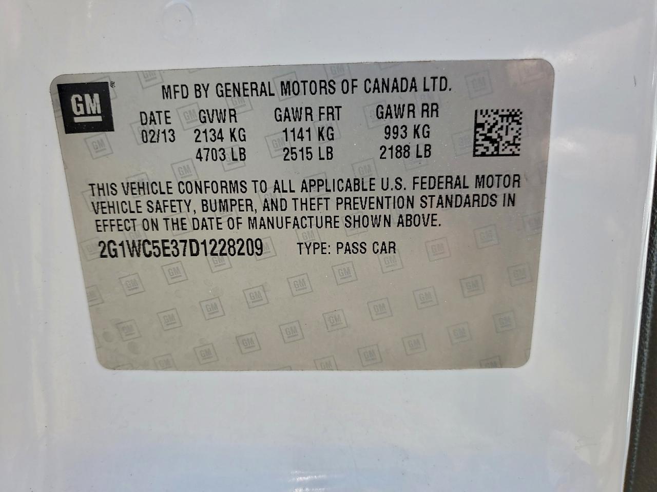 2013 Chevrolet Impala Ltz VIN: 2G1WC5E37D1228209 Lot: 94573615