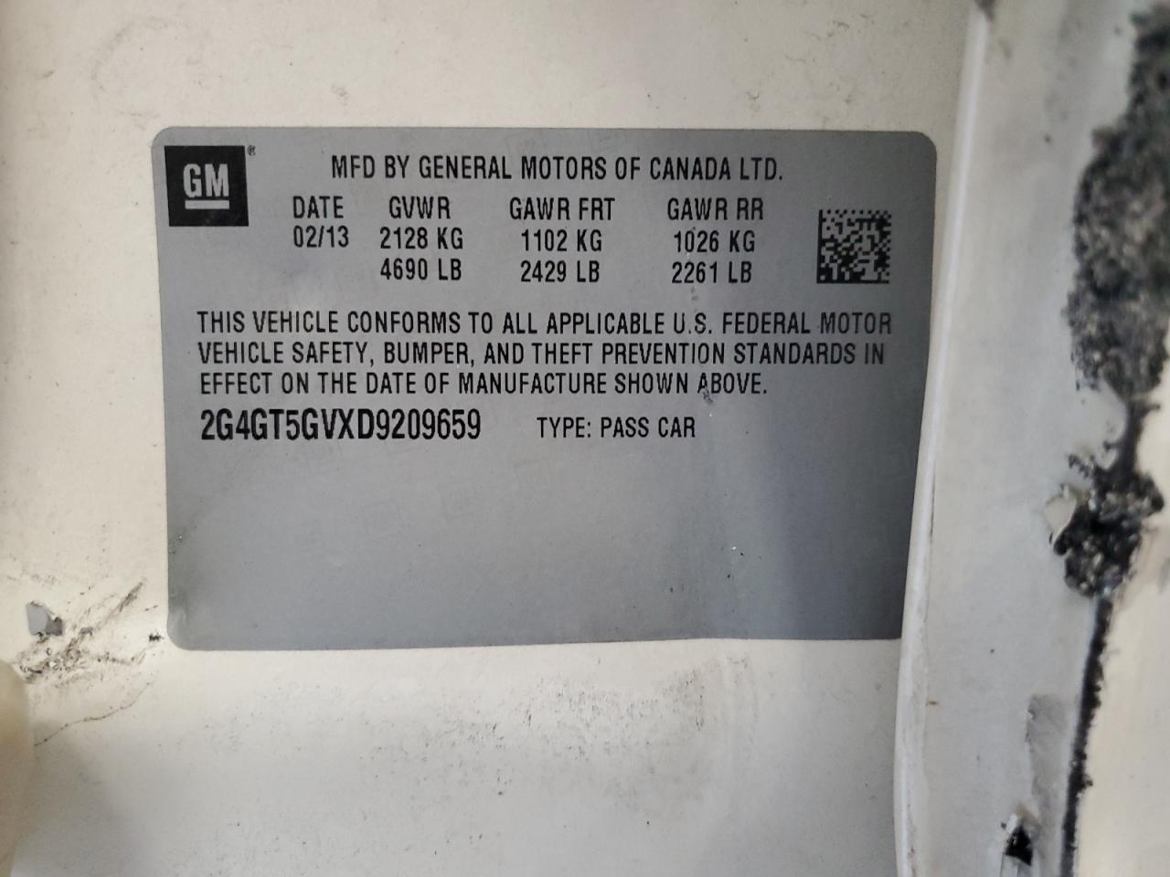 2013 Buick Regal Premium VIN: 2G4GT5GVXD9209659 Lot: 91296045