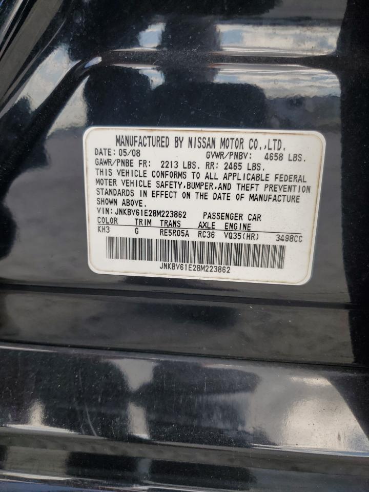 2008 Infiniti G35 VIN: JNKBV61E28M223862 Lot: 92672095