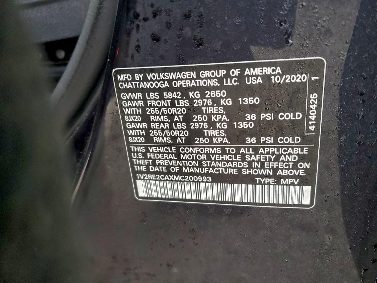 2021 Volkswagen Atlas Cross Sport Se VIN: 1V2RE2CAXMC200993 Lot: 94437695