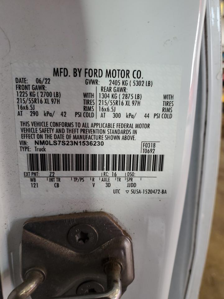 2022 Ford Transit Connect Delivery Van VIN: NM0LS7S23N1536230 Lot: 93119785