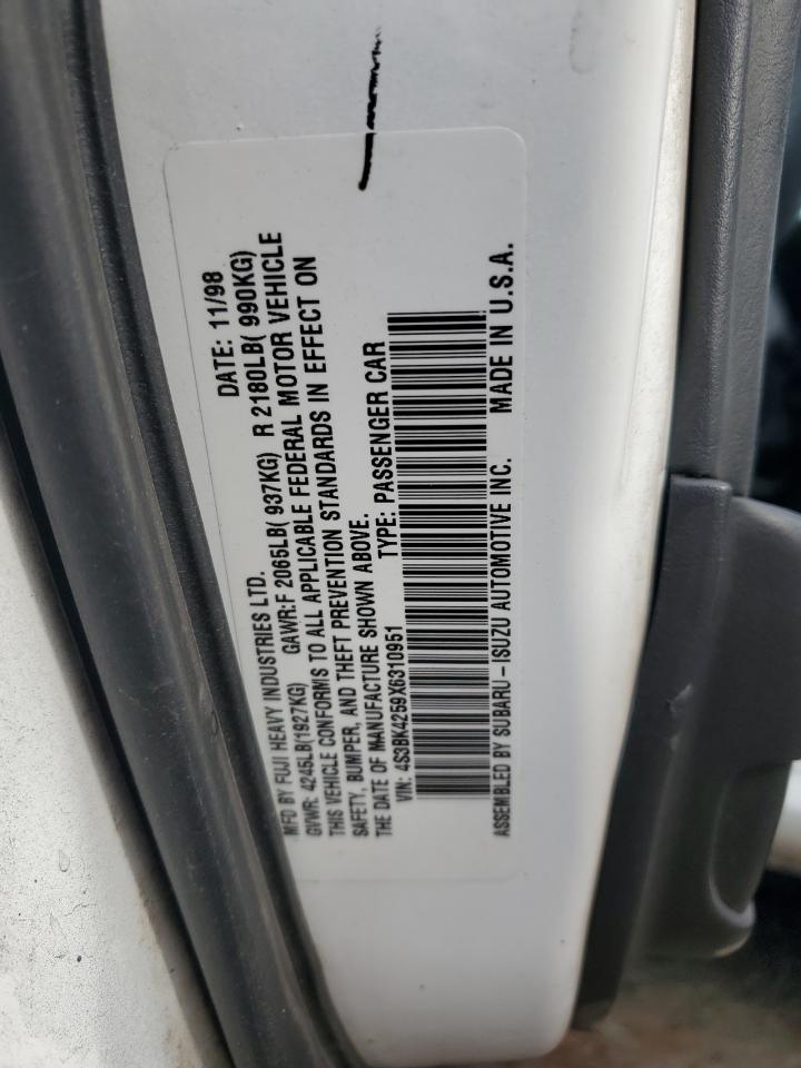 1999 Subaru Legacy Brighton VIN: 4S3BK4259X6310951 Lot: 93638435