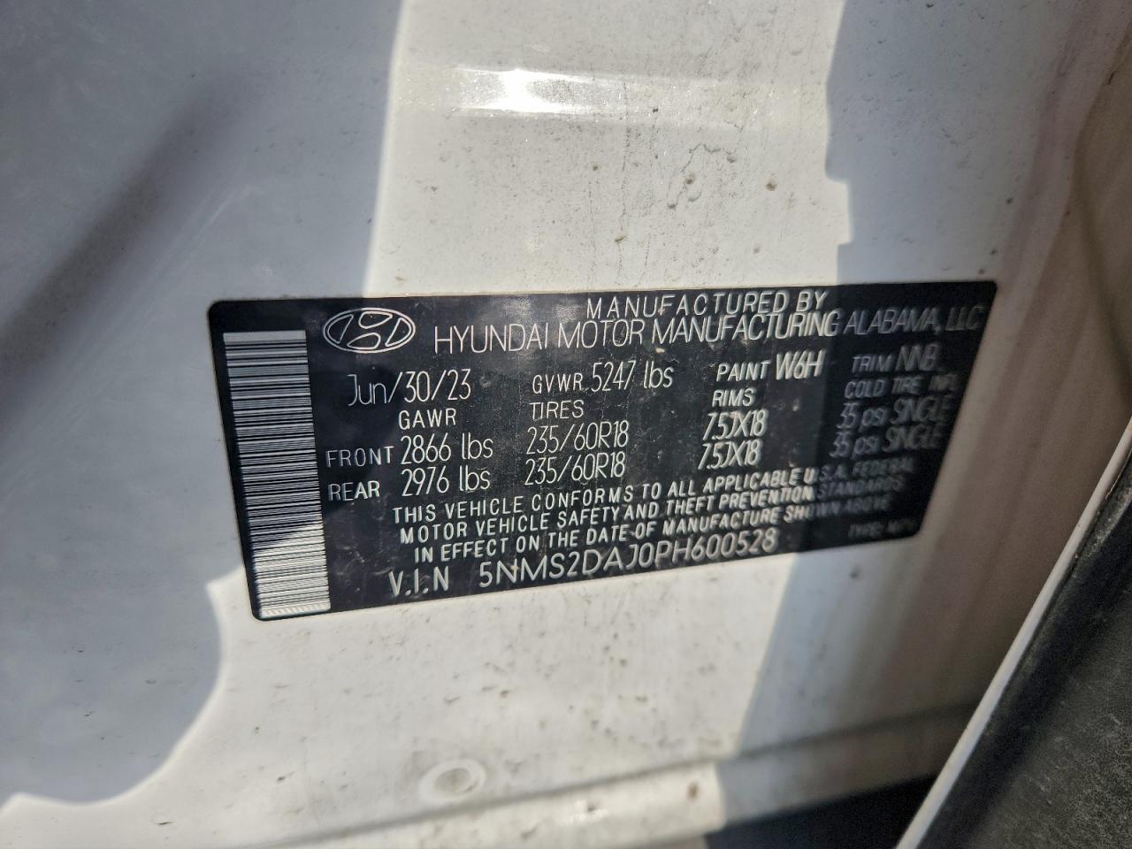 2023 Hyundai Santa Fe Sel VIN: 5NMS2DAJ0PH600528 Lot: 93099415