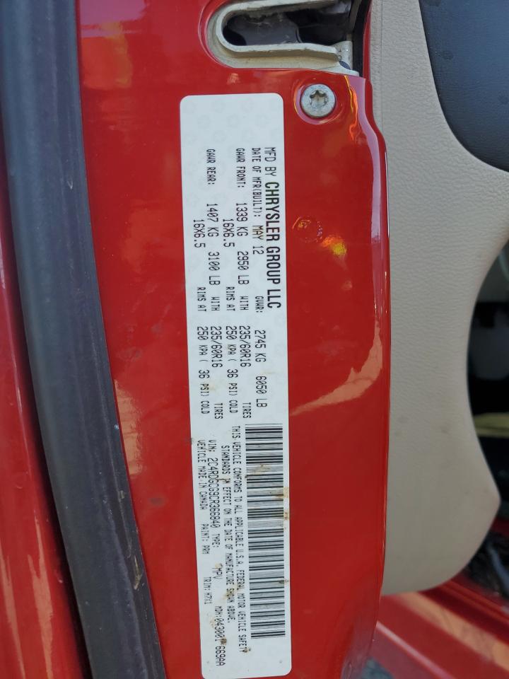 2012 Dodge Grand Caravan Sxt VIN: 2C4RDGCG9CR366840 Lot: 92382715