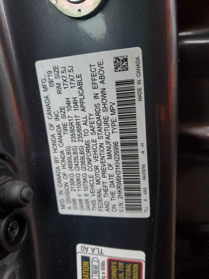 2019 Honda Cr-V Lx VIN: 2HKRW6H31KH226996 Lot: 93472965