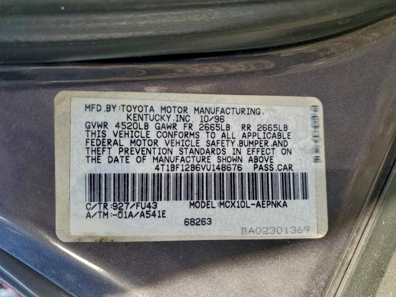 1997 Toyota Avalon Xl VIN: 4T1BF12B6VU148676 Lot: 92360465