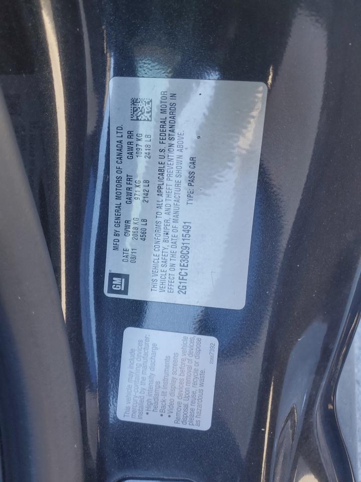 2012 Chevrolet Camaro Lt VIN: 2G1FC1E38C9115491 Lot: 92579885