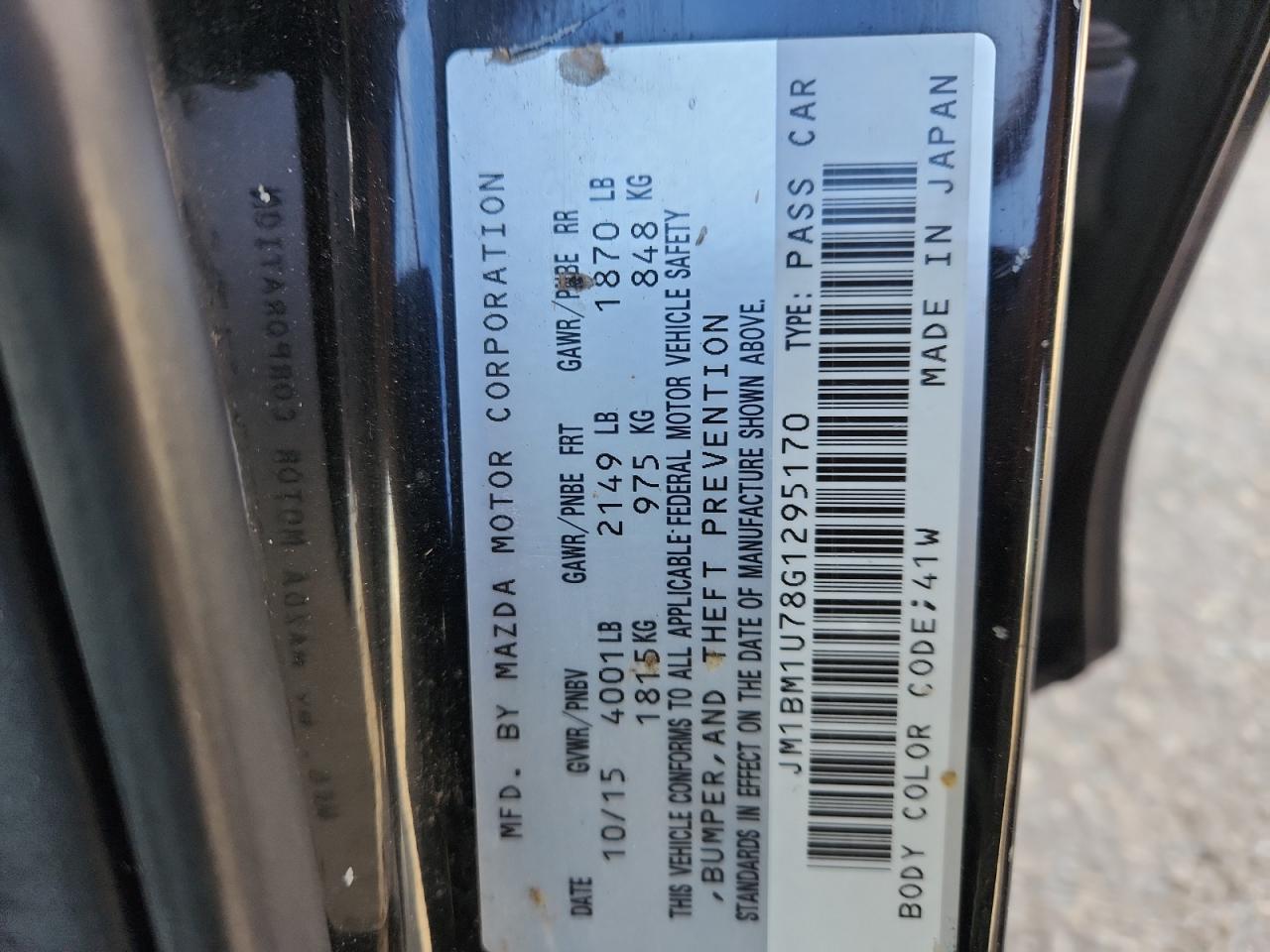 2016 Mazda 3 Sport VIN: JM1BM1U78G1295170 Lot: 91984855