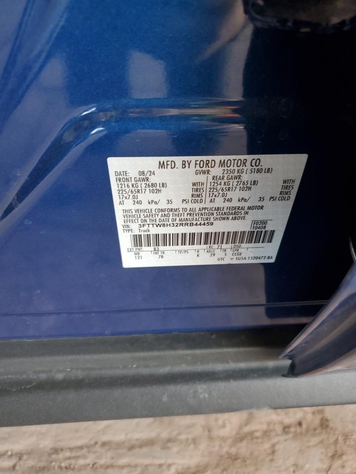 2024 Ford Maverick Xlt VIN: 3FTTW8H32RRB44459 Lot: 92496985