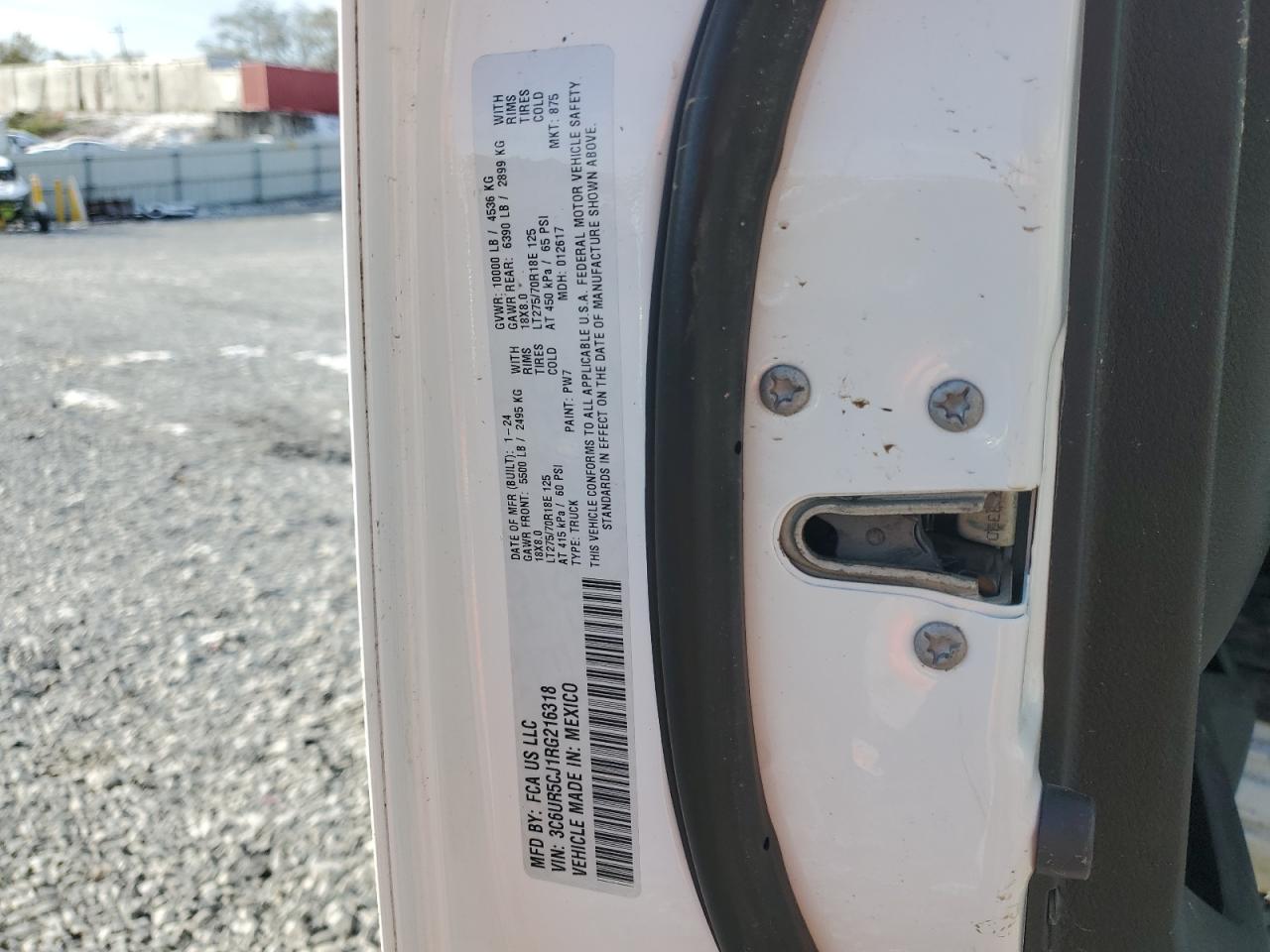 2024 Ram 2500 Tradesman VIN: 3C6UR5CJ1RG216318 Lot: 91972895