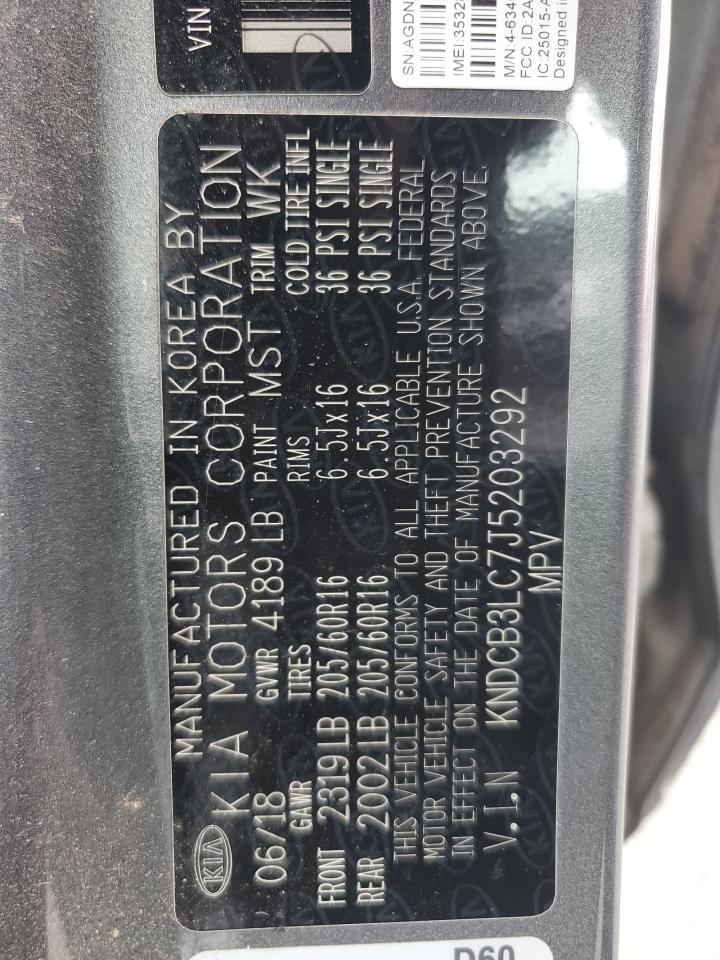 2018 Kia Niro Fe VIN: KNDCB3LC7J5203292 Lot: 92309505