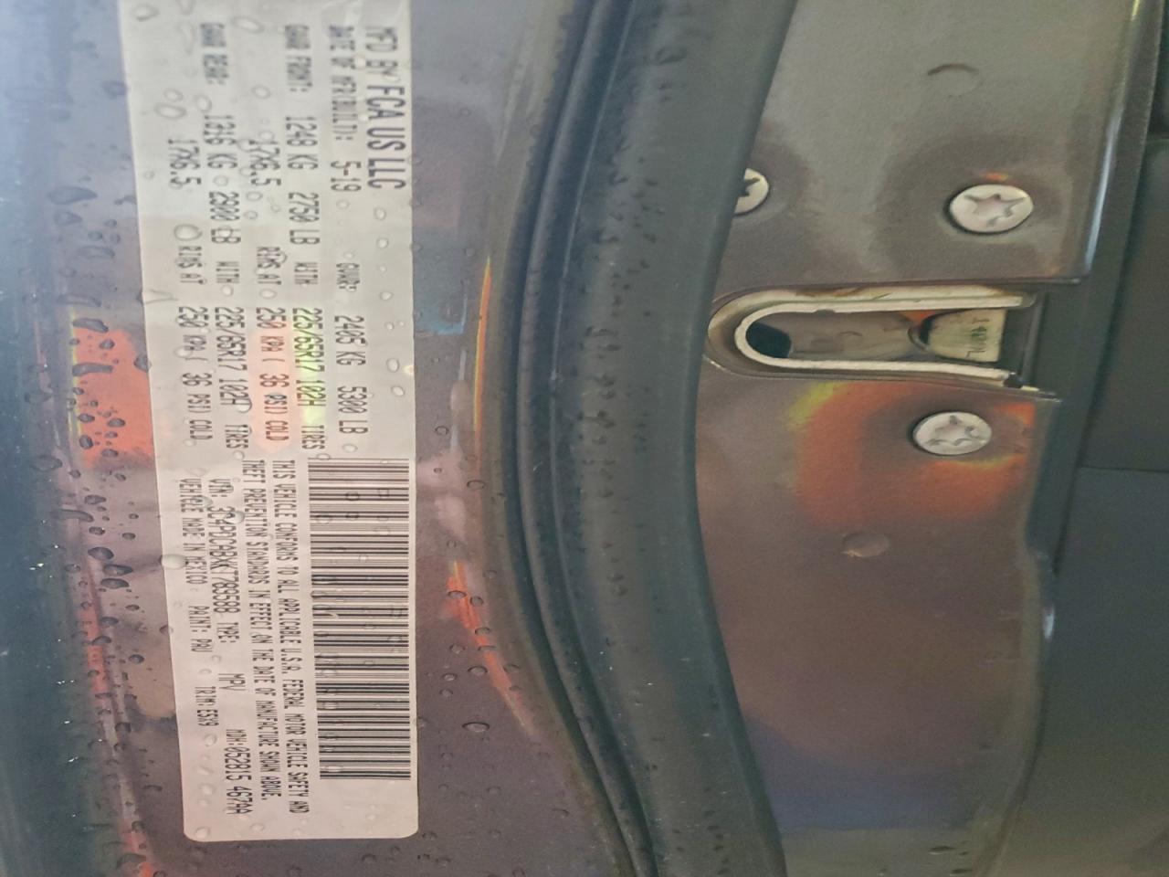 2019 Dodge Journey Se VIN: 3C4PDCABXKT789588 Lot: 93956005