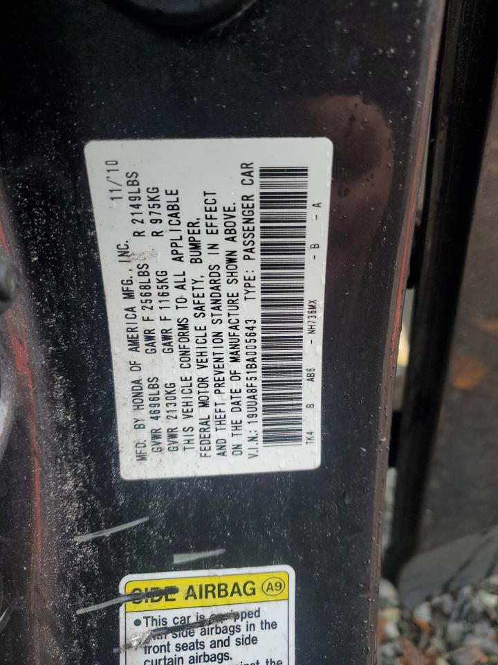 2011 Acura Tl VIN: 19UUA8F51BA005643 Lot: 91296745