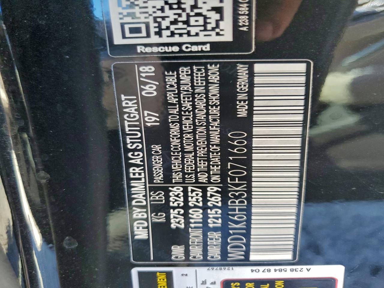 2019 Mercedes-Benz E 450 VIN: WDD1K6HB3KF071660 Lot: 94293585