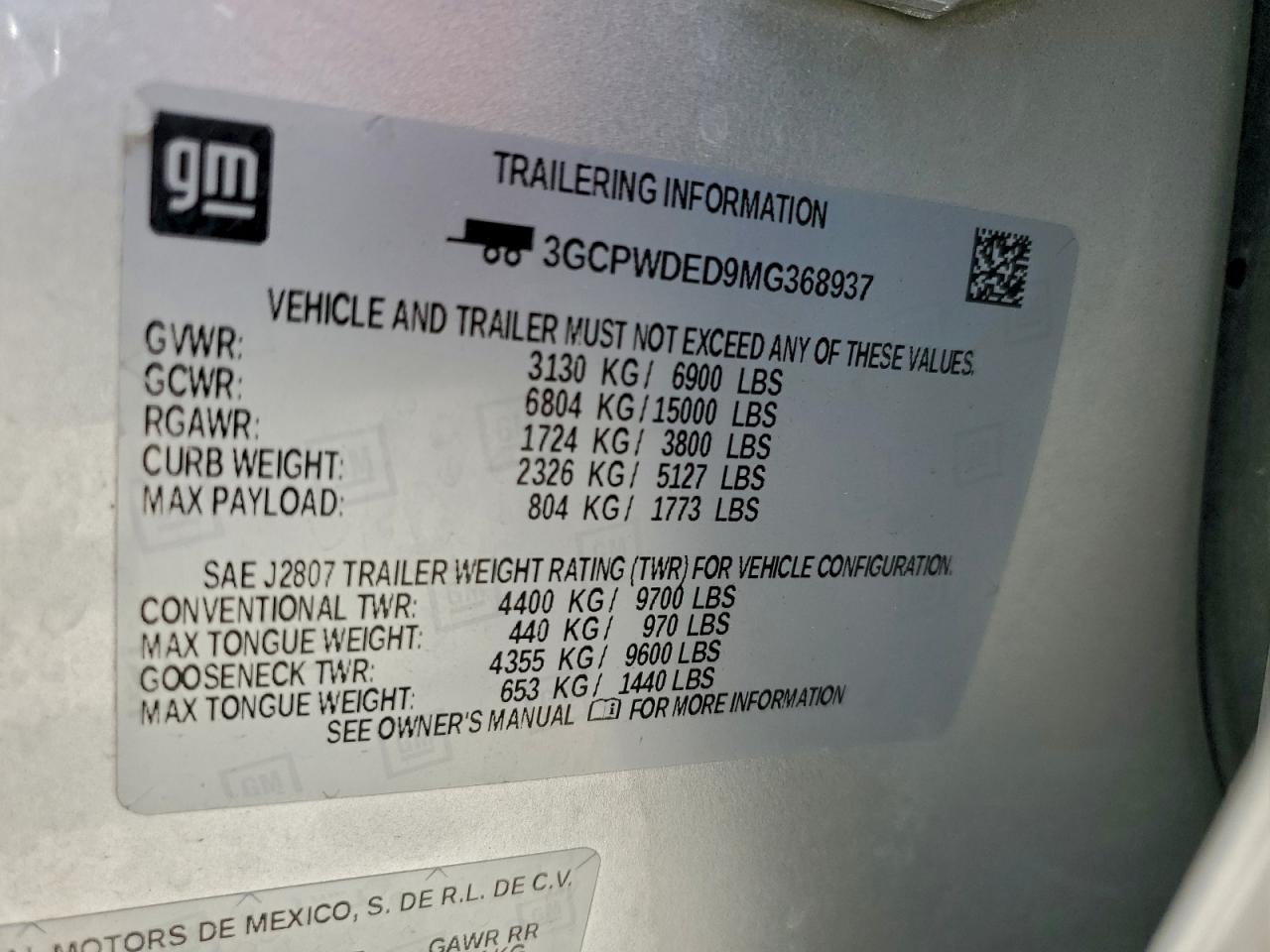 2021 Chevrolet Silverado C1500 Rst VIN: 3GCPWDED9MG368937 Lot: 93887655