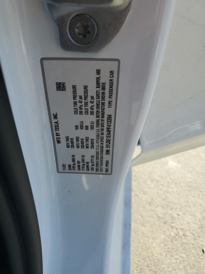 2023 Tesla Model 3 VIN: 5YJ3E1EA4PF413394 Lot: 91449205