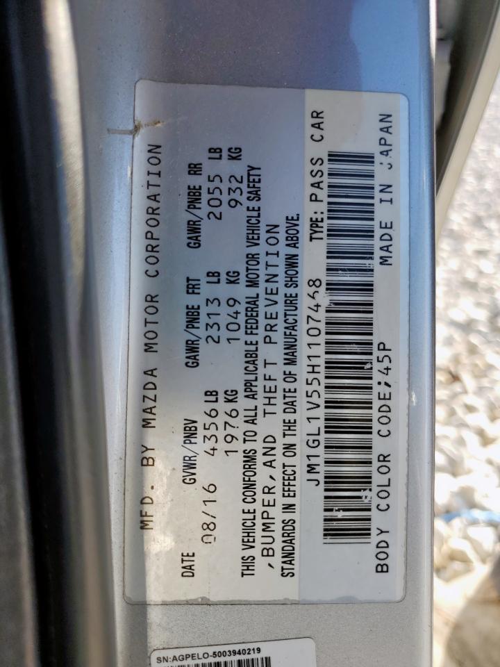 2017 Mazda 6 Touring VIN: JM1GL1V55H1107468 Lot: 91782125