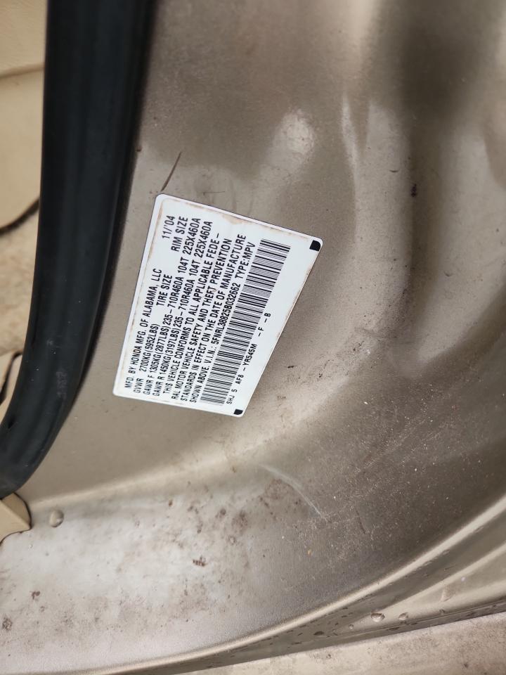 2005 Honda Odyssey Touring VIN: 5FNRL38825B032662 Lot: 91906925