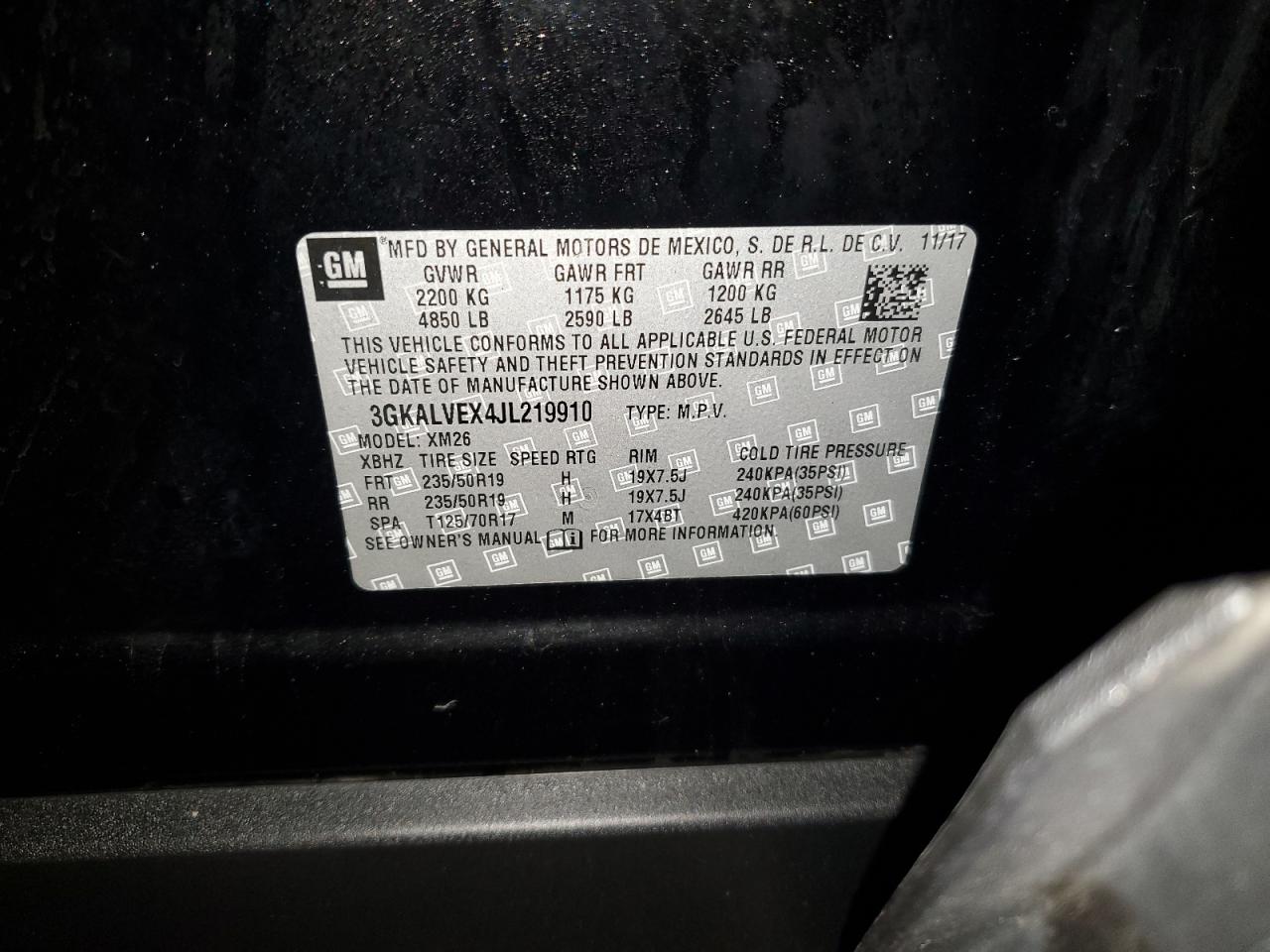 2018 GMC Terrain Slt VIN: 3GKALVEX4JL219910 Lot: 91965745