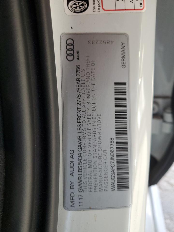 2018 Audi A6 Premium Plus VIN: WAUG3AFC7JN067788 Lot: 90450355