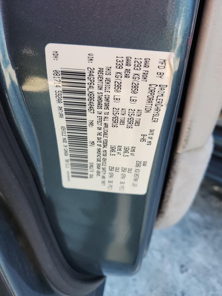 2006 Chrysler Town & Country Limited VIN: 2A4GP64LX6R640467 Lot: 91172665