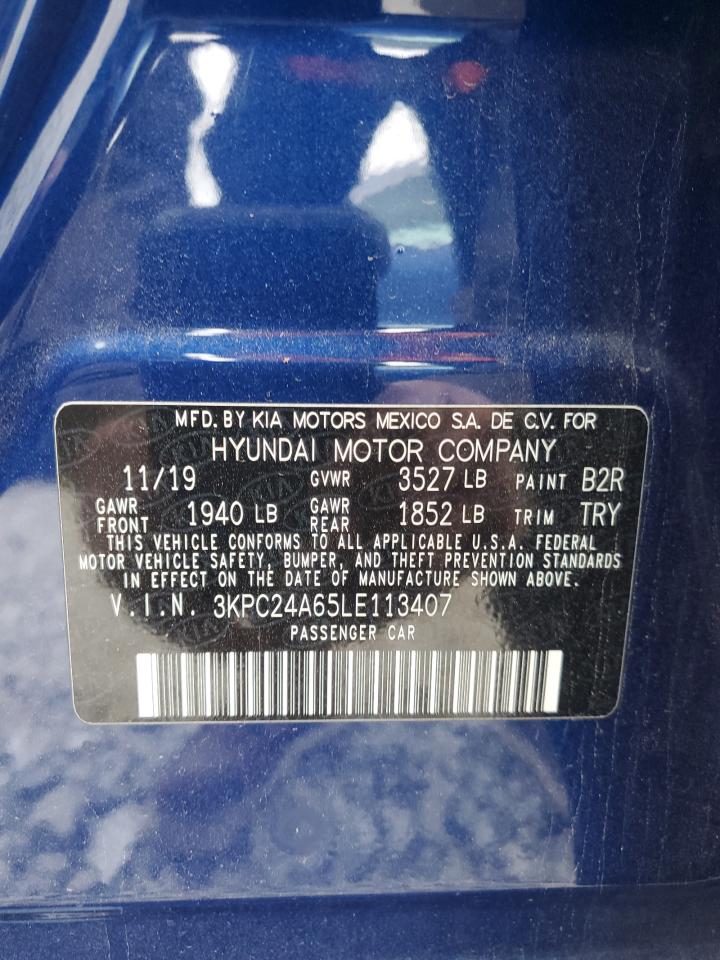 2020 Hyundai Accent Se VIN: 3KPC24A65LE113407 Lot: 91613695