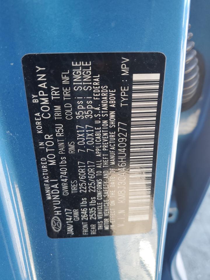 2017 Hyundai Tucson Limited VIN: KM8J3CA46HU409277 Lot: 92692685