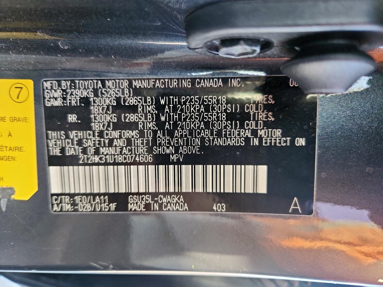 2008 Lexus Rx 350 VIN: 2T2HK31U18C074606 Lot: 93257115