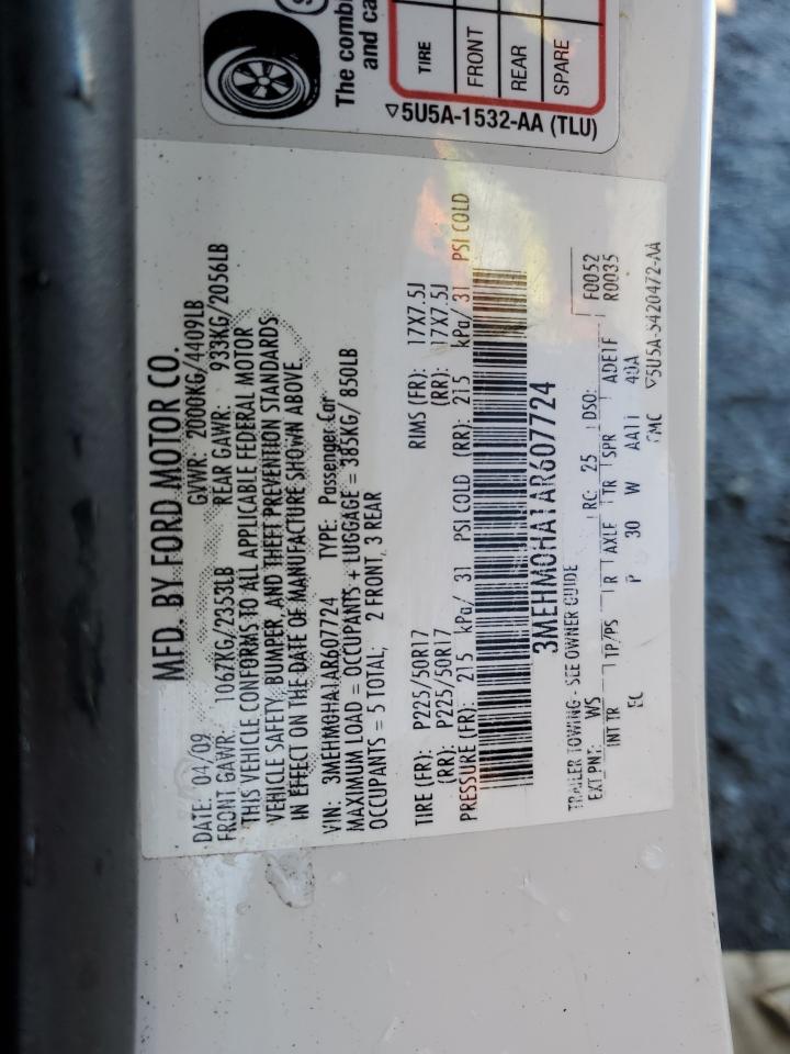 2010 Mercury Milan VIN: 3MEHM0HA1AR607724 Lot: 93494805