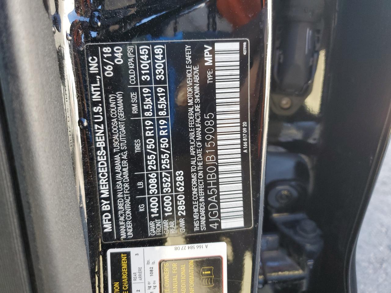 2018 Mercedes-Benz Gle 350 4Matic VIN: 4JGDA5HB0JB159085 Lot: 91415125