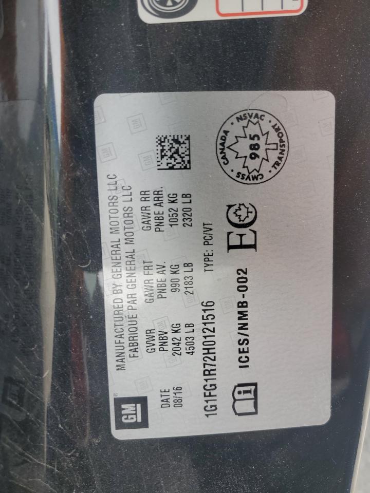 2017 Chevrolet Camaro Ss VIN: 1G1FG1R72H0121516 Lot: 91560365