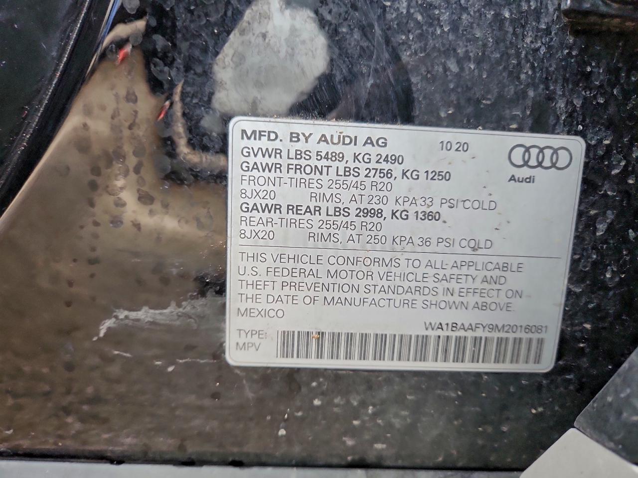 2021 Audi Q5 Premium Plus VIN: WA1BAAFY9M2016081 Lot: 94114545