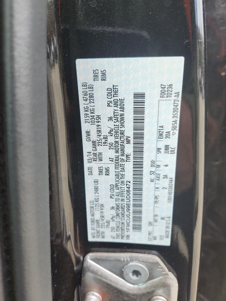 2014 Ford Escape Titanium VIN: 1FMCU0J99EUD08472 Lot: 93241505