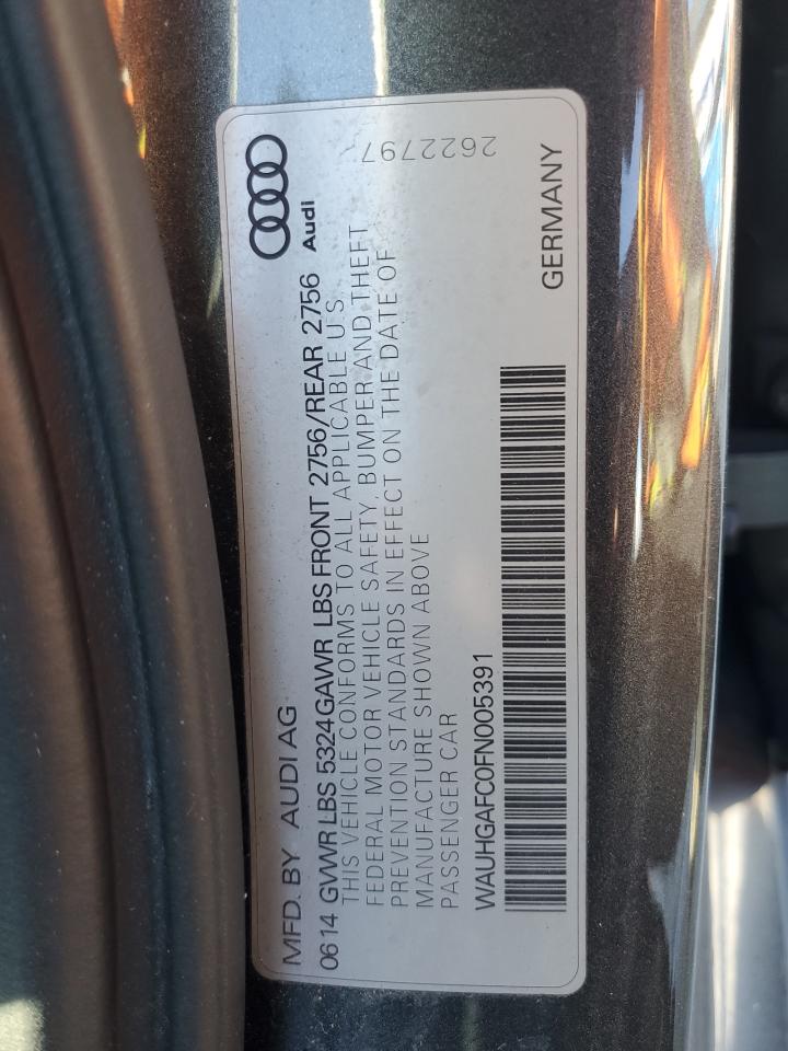 2015 Audi A6 Prestige VIN: WAUHGAFC0FN005391 Lot: 92512715