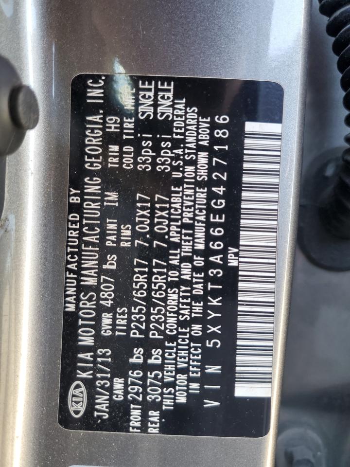 2014 Kia Sorento Lx VIN: 5XYKT3A66EG427186 Lot: 91256015