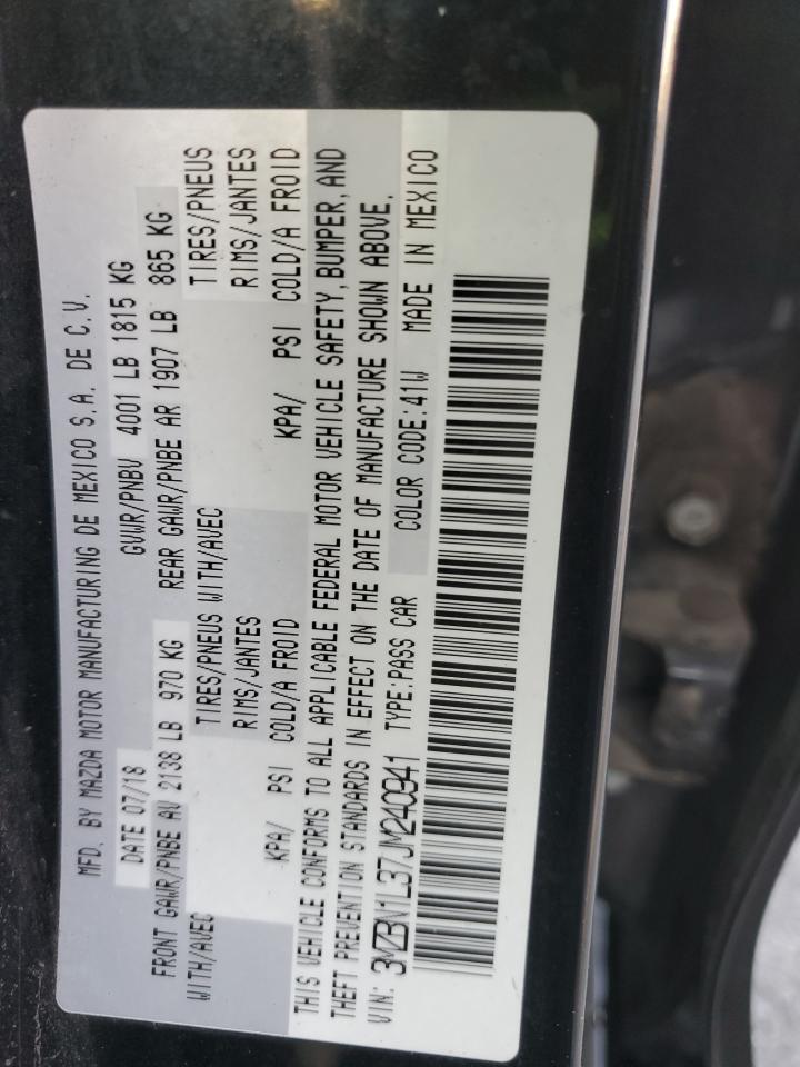 2018 Mazda 3 Touring VIN: 3MZBN1L37JM240941 Lot: 90924085