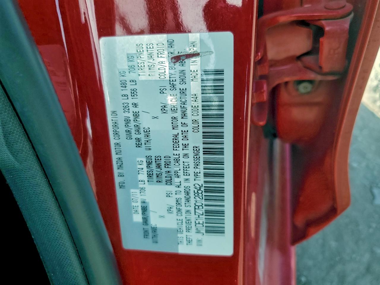 2011 Mazda Mazda2 VIN: 128542 Lot: 94591345