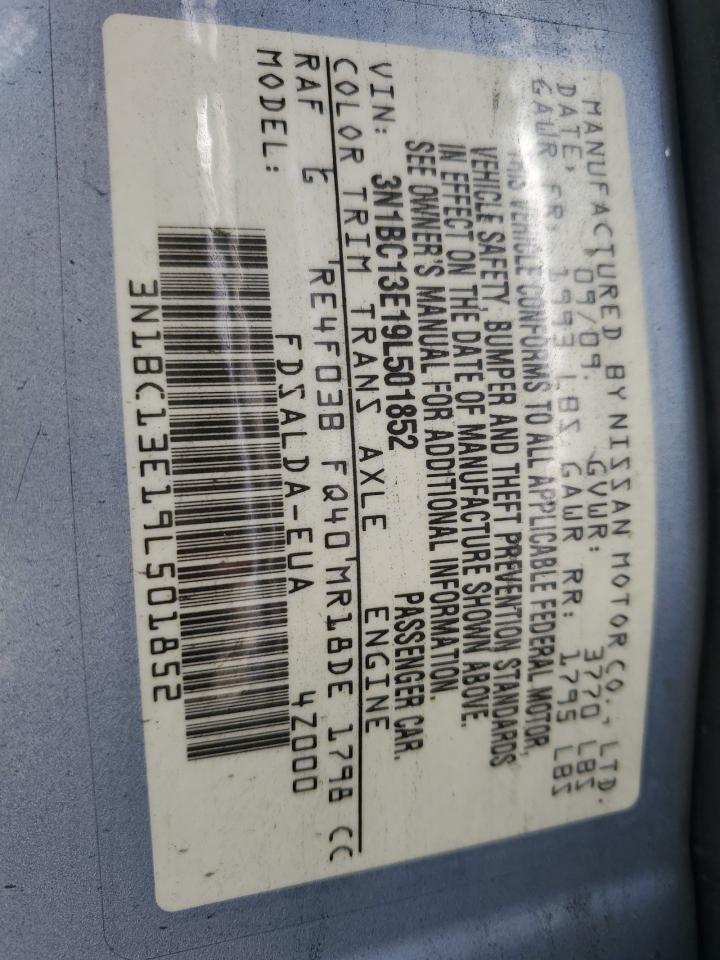 2009 Nissan Versa S VIN: 3N1BC13E19L501852 Lot: 91674795