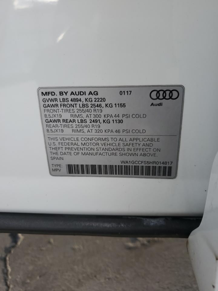 2017 Audi Q3 Prestige VIN: WA1GCCFS5HR014817 Lot: 92740425