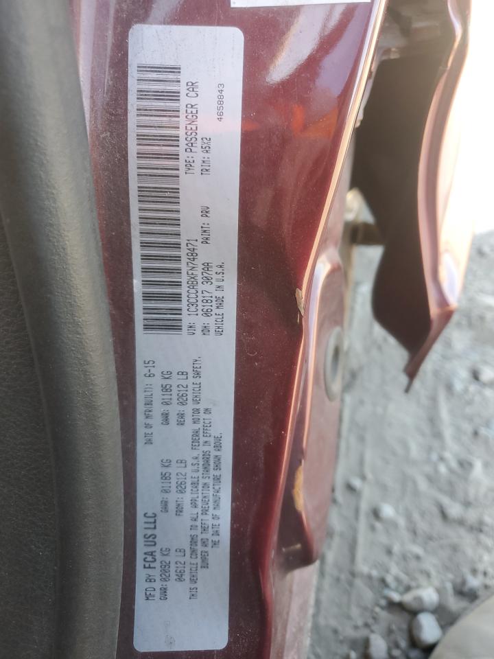 2015 Chrysler 200 Limited VIN: 1C3CCCABXFN748471 Lot: 92502615