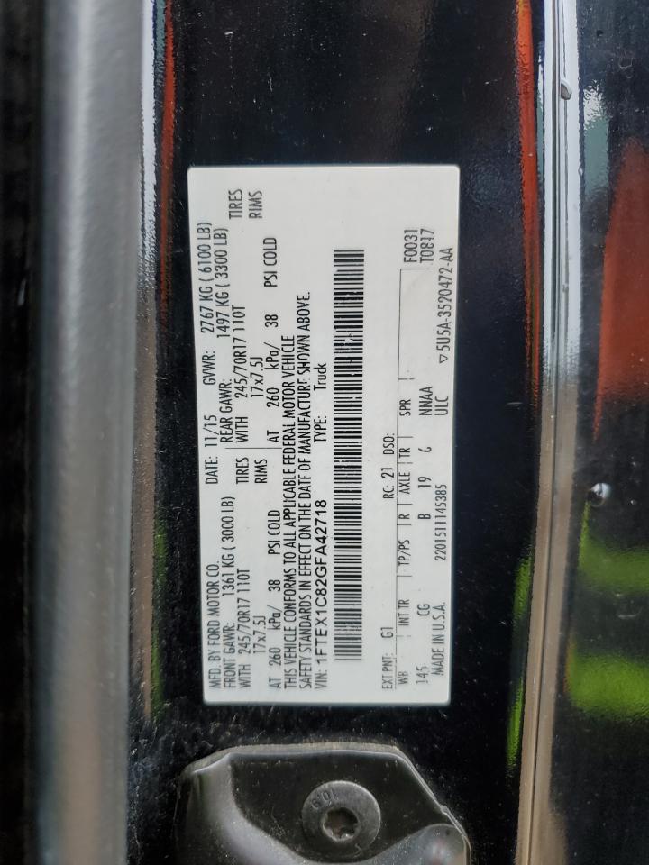 2016 Ford F150 Super Cab VIN: 1FTEX1C82GFA42718 Lot: 90359075