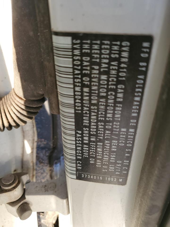 2015 Volkswagen Beetle 1.8T VIN: 3VW507AT5FM804031 Lot: 92644145