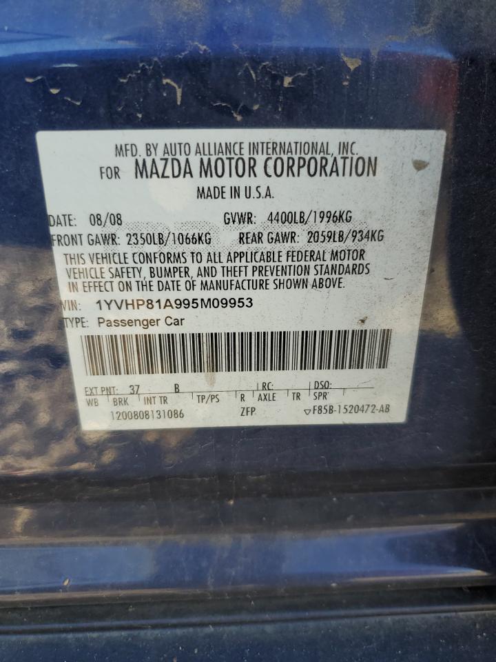 2009 Mazda 6 I VIN: 1YVHP81A995M09953 Lot: 91245015