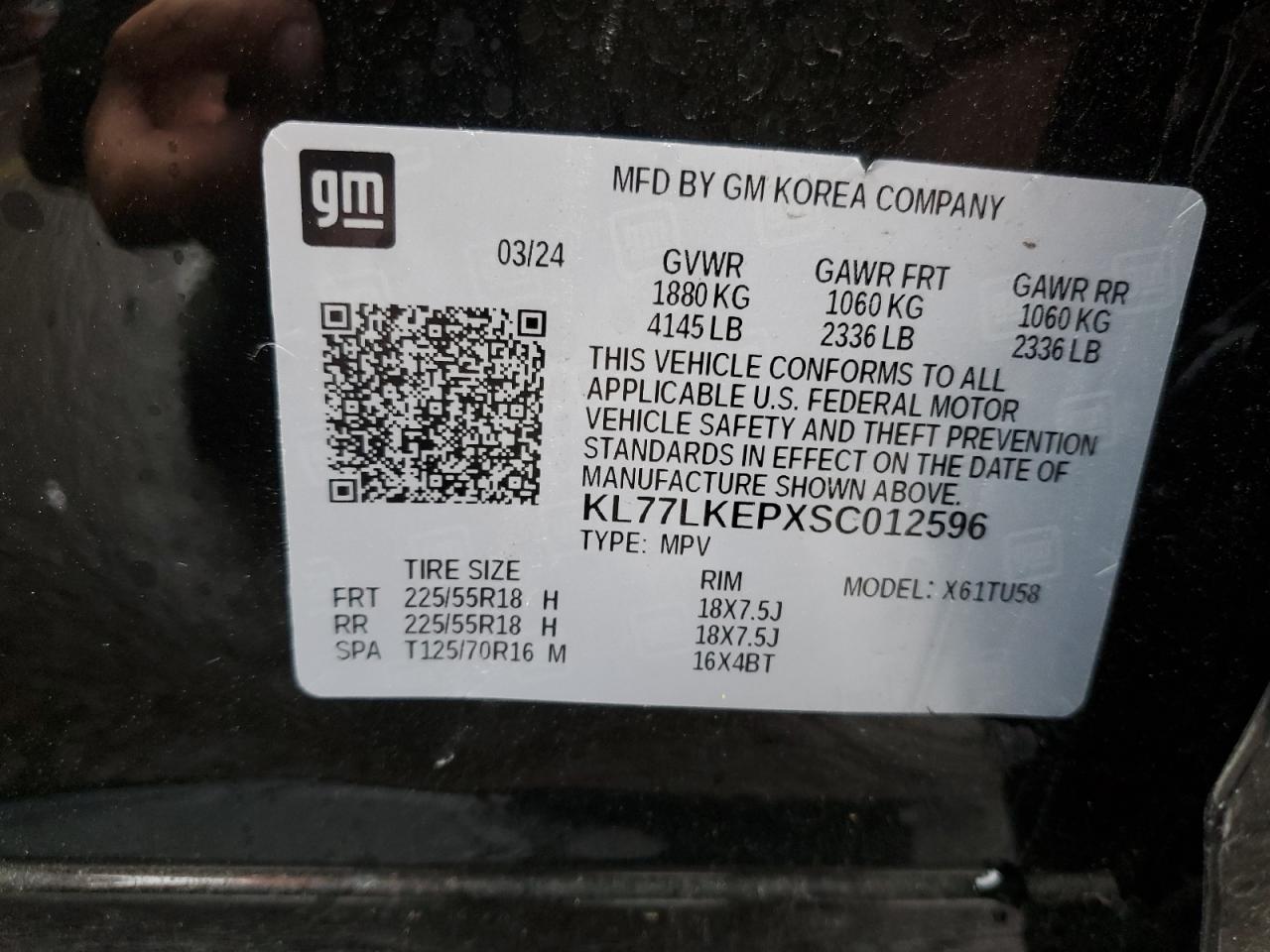 2025 Chevrolet Trax Activ VIN: KL77LKEPXSC012596 Lot: 91471775