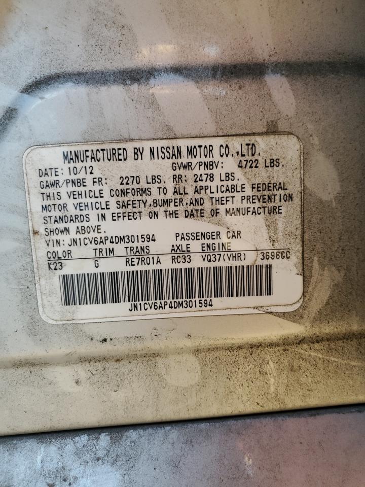 2013 Infiniti G37 Base VIN: JN1CV6AP4DM301594 Lot: 91988635