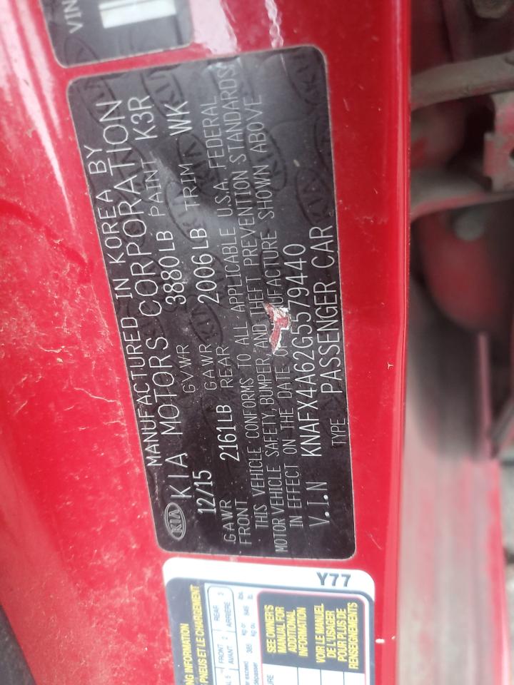 2016 Kia Forte Lx VIN: KNAFX4A62G5579440 Lot: 85433425