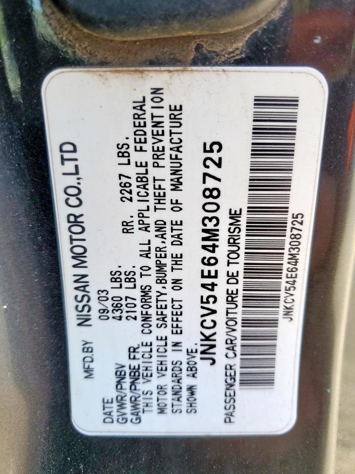 2004 Infiniti G35 VIN: JNKCV54E64M308725 Lot: 91987765