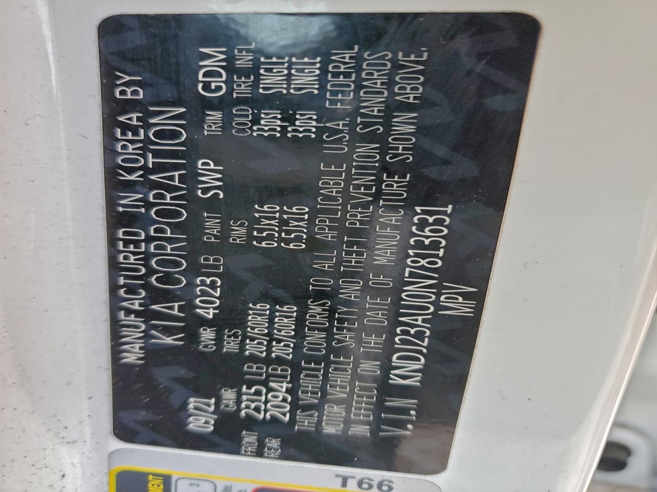 2022 Kia Soul Lx VIN: KNDJ23AU0N7813631 Lot: 94494255